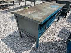 Steel Work Desk - 74.5in L x 33in W x 34in H