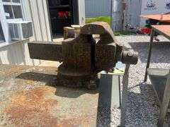 Steel Work Table with Vise - 48in x 24in x 43.5in