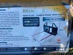2025 Landhonor Unused BS-12-2500G Skid Steer Bale Spears