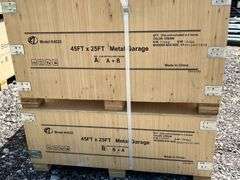 KJ Unused K4525 45ftx25ft Double Garage Steel Barn Shed