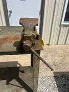 Steel Work Table with Vise - 48in x 24in x 43.5in