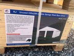 KJ Unused K3325 33ftx25ft Double Garage Steel Barn Shed