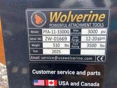 2025 Wolverine Unused PFA-11-3300G Skidsteer Hydraulic Adjustable Pallet Forks