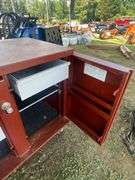 Jobox 43in W x 27in D Heavy Duty 2-Drawer, 2-Shelf Steel Rolling Workbench Cabinet with 4in Casters, Model 675990