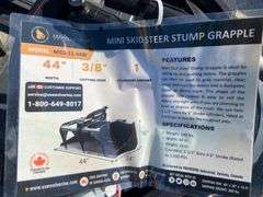 2025 Wolverine Unused MSG-11-44W Mini Skid Steer Stump Grapple