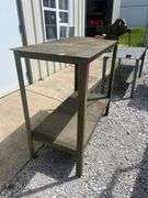 Steel Work Table with Vise - 48in x 24in x 43.5in