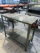 Steel Work Table with Vise - 48in x 24in x 43.5in