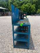 (2) Steel Workbenches and (1) Steel Shelf