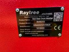 2025 Raytree Unused RMBD72 72" Skid Steer Drum Mulcher