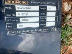 2025 Landhonor Unused UHA-16-3000G Skidsteer Utility Hitch Adapter 2in Receiver