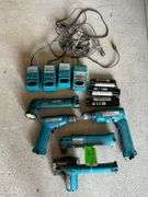 Lot - Makita Hand Tools - Cordless Saw, Cordless Drills, Flashlight, Batteries, and Charger