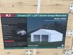 KJ Unused K2223 23ftx22ft Double Garage Metal Shed