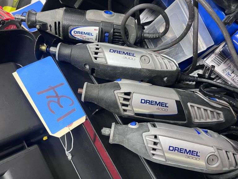 Toolbox with Dremel 3000, Multi Pro, misc