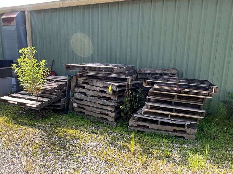 All Outdoor pallets behind building