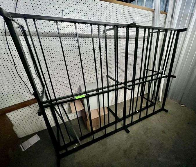 (2) Bed frames and metal storage bin image