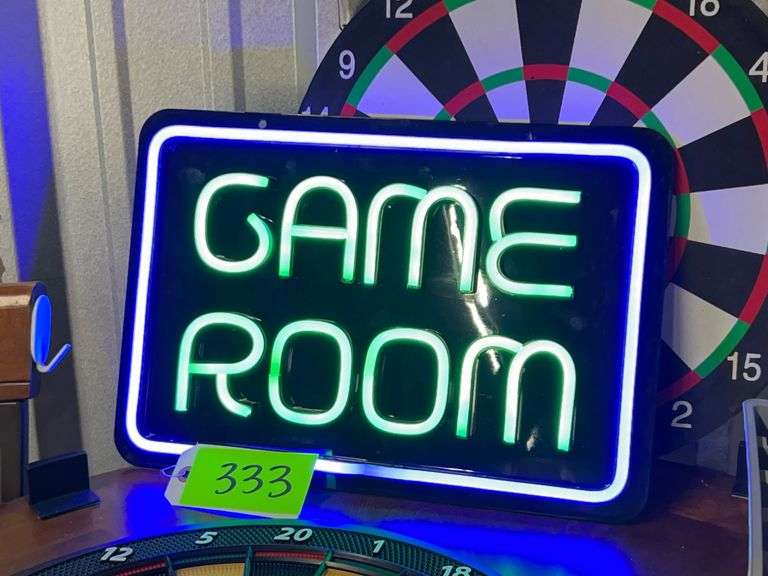 Game Room Sign (works)/(2) dart boards with darts