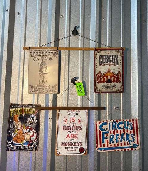 (5) Metal Circus Signs image