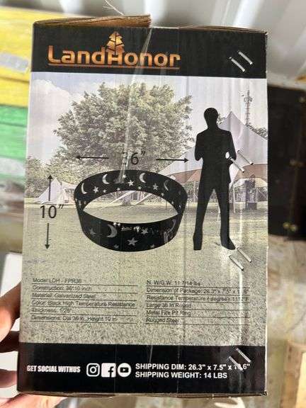 2025 Landhonor Unused LHR-FPR36 36" Round Metal Fire Ring