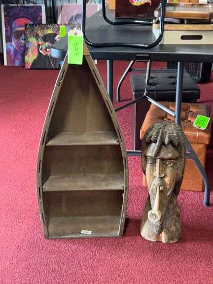 Wooden Boat/Hand Carved Statue image