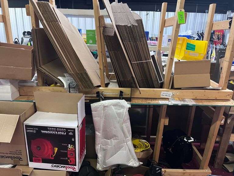 Work Table:  Boxes/Reels/Cords: All contents above & below image