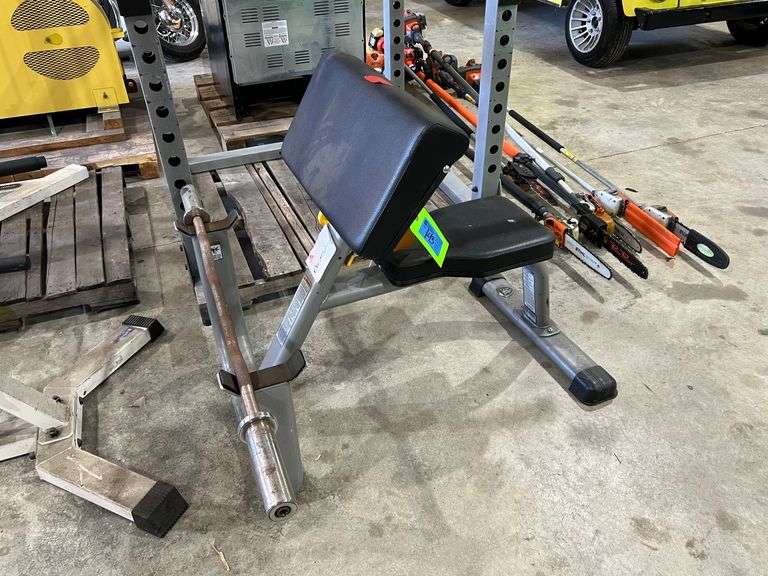Seated Arm Curl Bench with Bar image