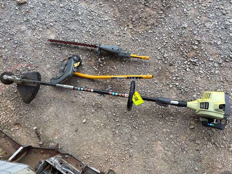 RYOBI 2 Cycle Gas Straight Shaft String Trimmer with Edger and Hedge Trimmer Attachments image