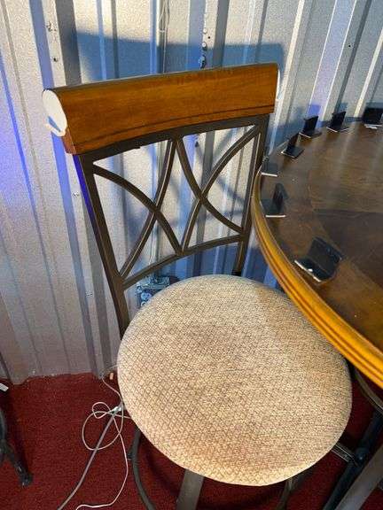 Metal/Wood High Top Table with (2) Chairs