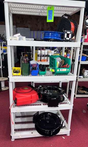 Shelf with all contents: (5) Reels/misc parts image