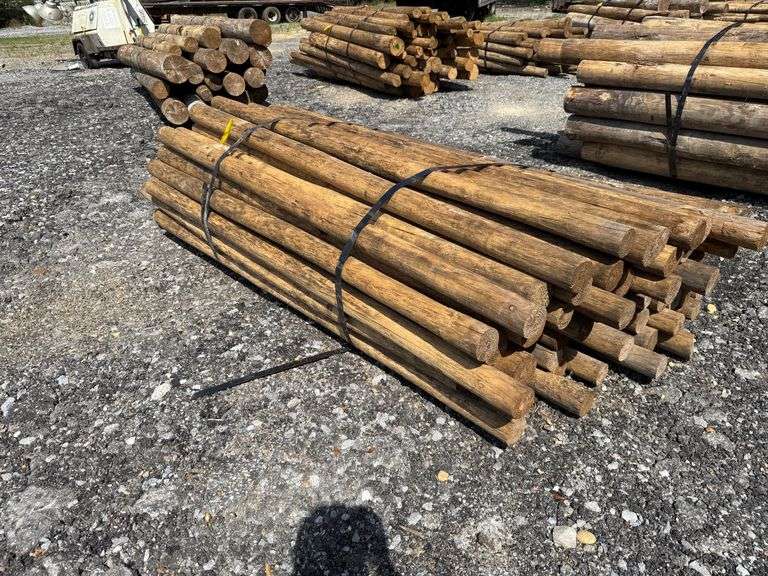 Untreated Wood Posts - Assorted Diameters and Lengths around 8ft Long image