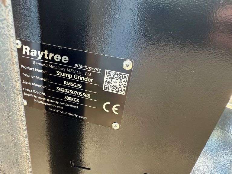 2025 Raytree Unused RMSG29 Skidsteer 29in Stump Grinder