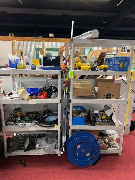 (2) Shelves with all contents:  Work light, retractable cord reels, misc parts image