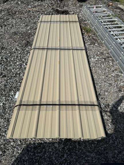 Metal Pole Barn Siding, 29 Gauge, 3ft x 12ft, Beige - 20 pcs image