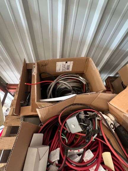 Boxes of extension cords and cables