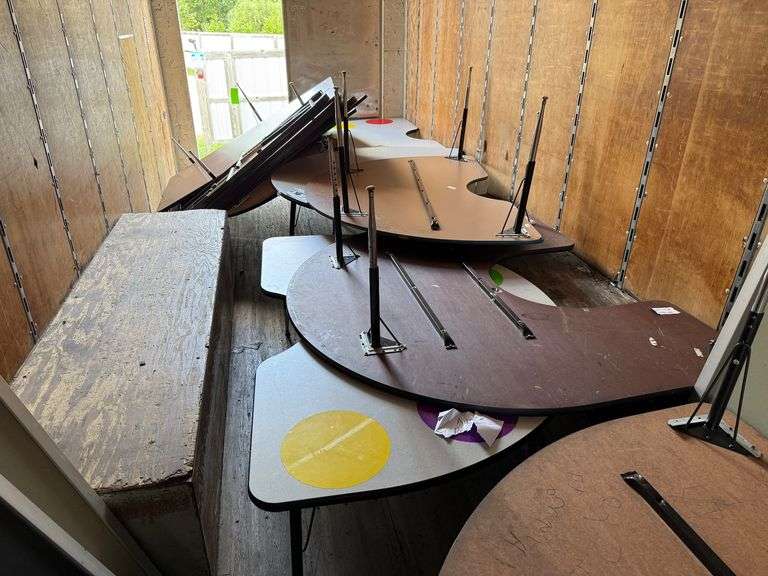 Large Lot - Assorted Student's Table Desks and Folding Tables image