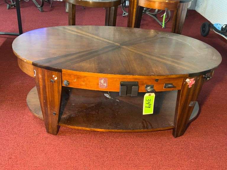 Oval Wood Coffee Table image