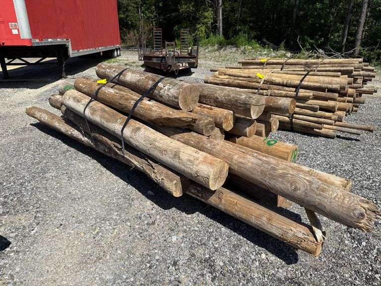 Untreated Wood Posts - Assorted Diameters and Lengths between 6ft and 15ft Long image