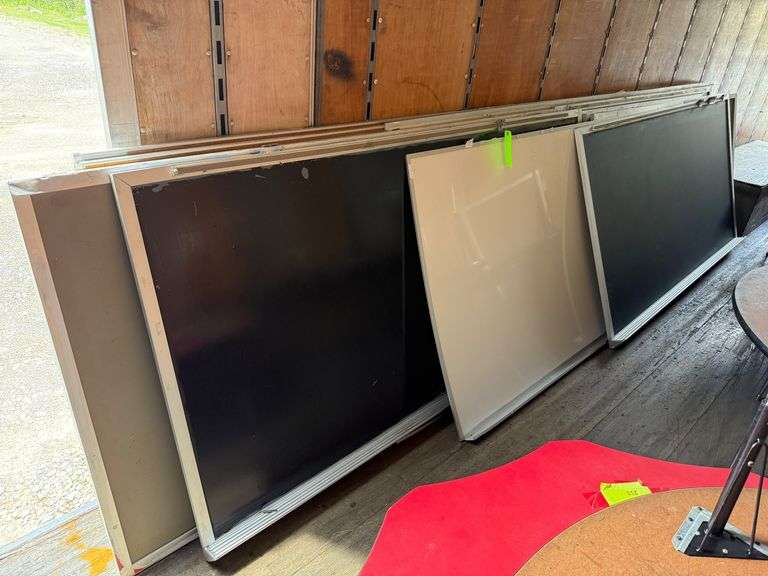 Lot - Large Assorted Chalk Boards, Dry Erase Boards and Peg Boards image