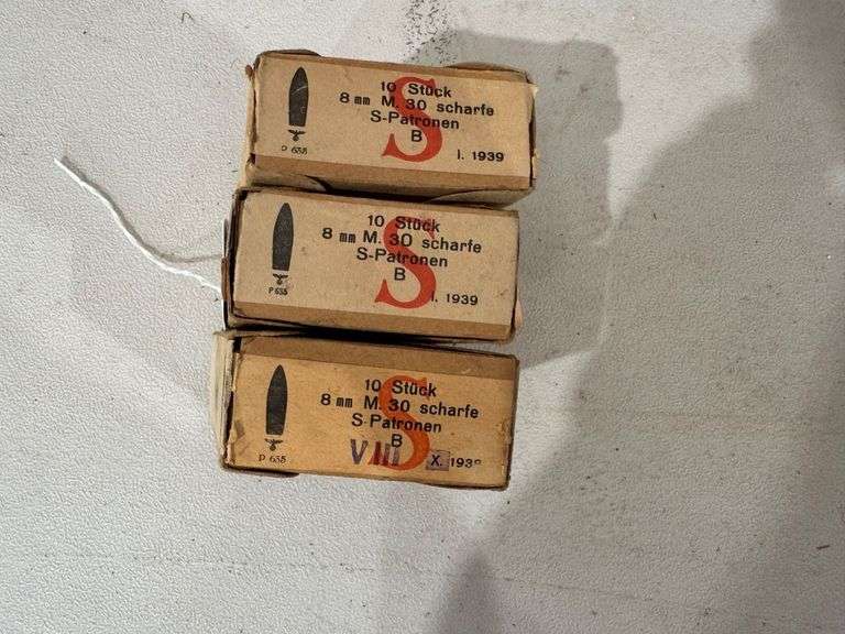 8mm Ammo, (3) Boxes of 10 image