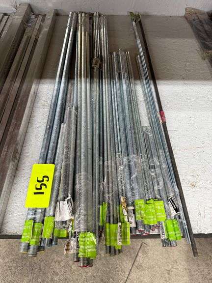 Lot - Assorted Zinc Plated Threaded Rod image