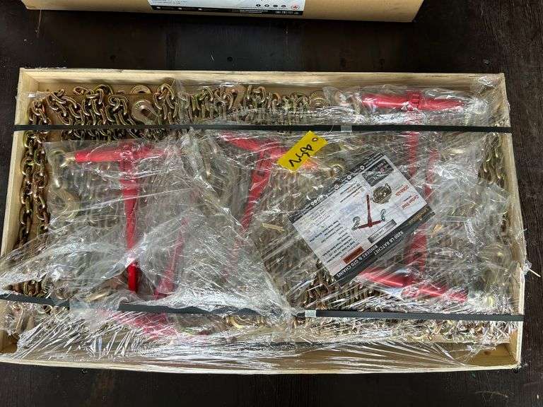 Pallet - 2025 Landhonor Unused LHR-RC9200 - 9200 lb Ratchet Binders and G70 Chains, (5) Binders and (10) 20ft Chains image