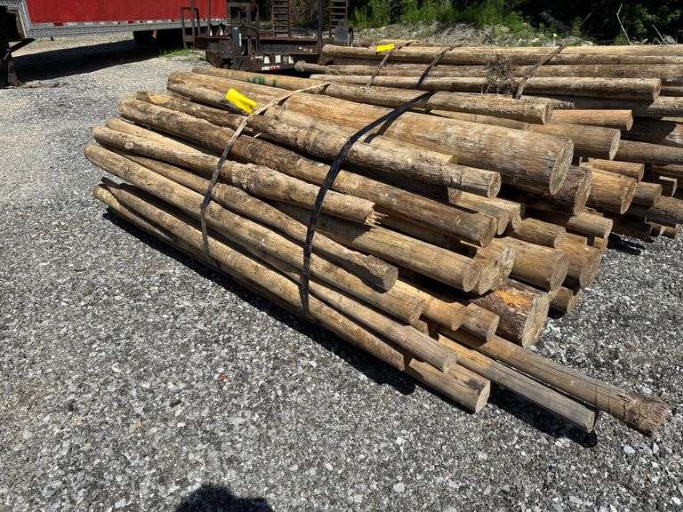 Untreated Wood Posts - Assorted Diameters and Lengths between 5ft and 7ft Long image