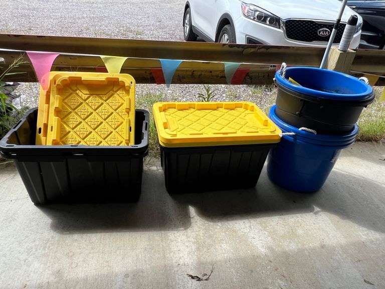 Lot of various plastic bins image