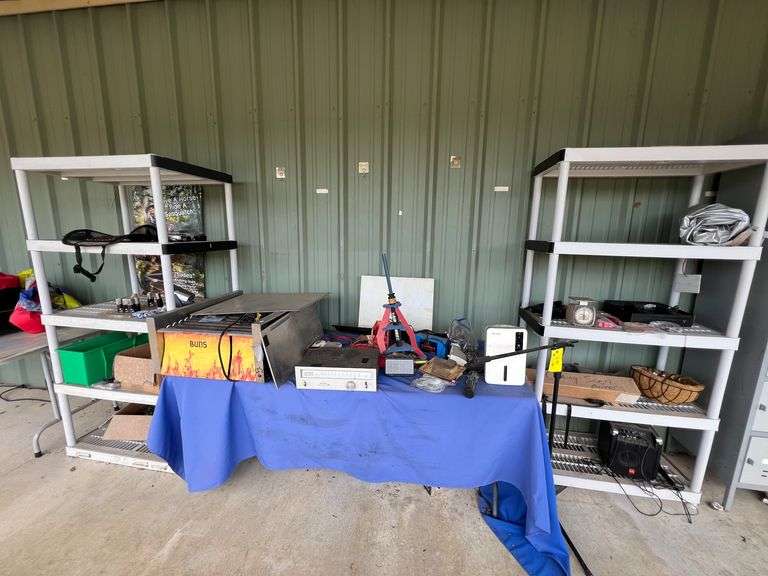 (2) Plastic shelves/table, misc image