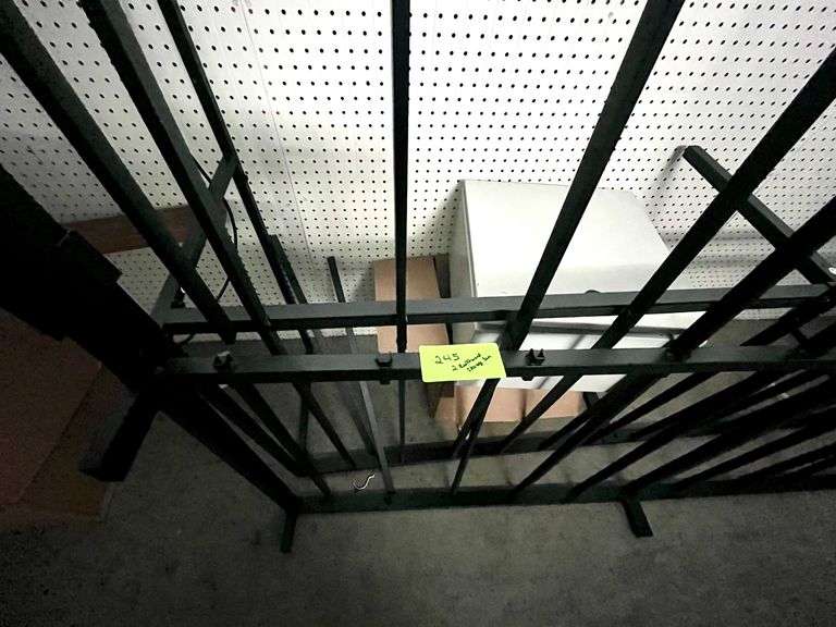 (2) Bed frames and metal storage bin