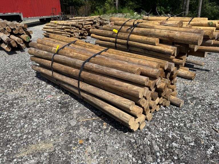 Untreated Wood Posts - Assorted Diameters and Lengths around 8.5ft Long image