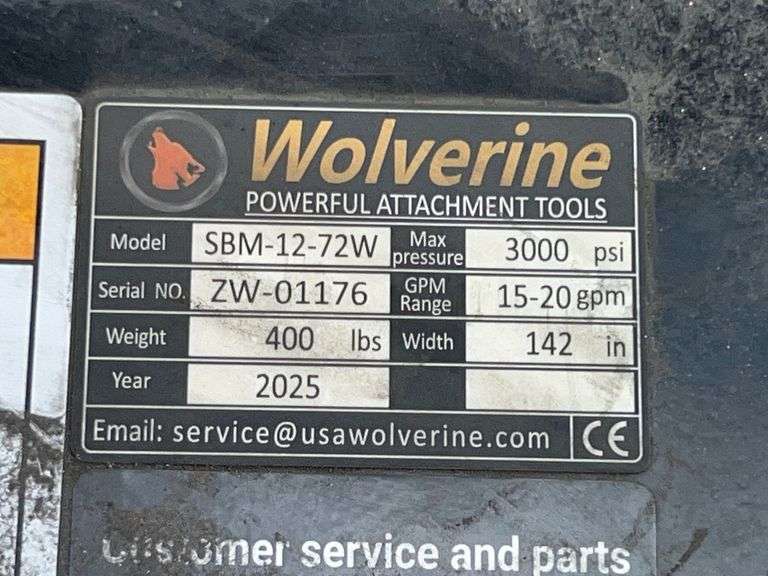 2025 Wolverine Unused SBM-12-72W Skidsteer Sickle Bar Mower