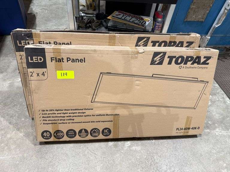 (2) Boxes of 2-New Topaz LED Flat Panel 2ft x 4ft image