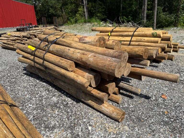 Untreated Wood Posts - Assorted Diameters and Lengths between 6.5ft and 11.5ft Long image