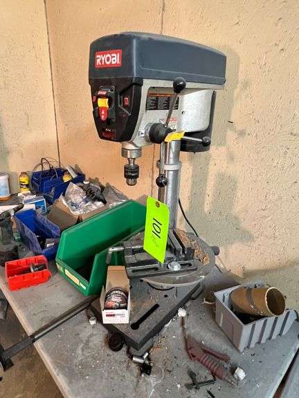 Ryobi Bench Drill Press with Laser with table & contents