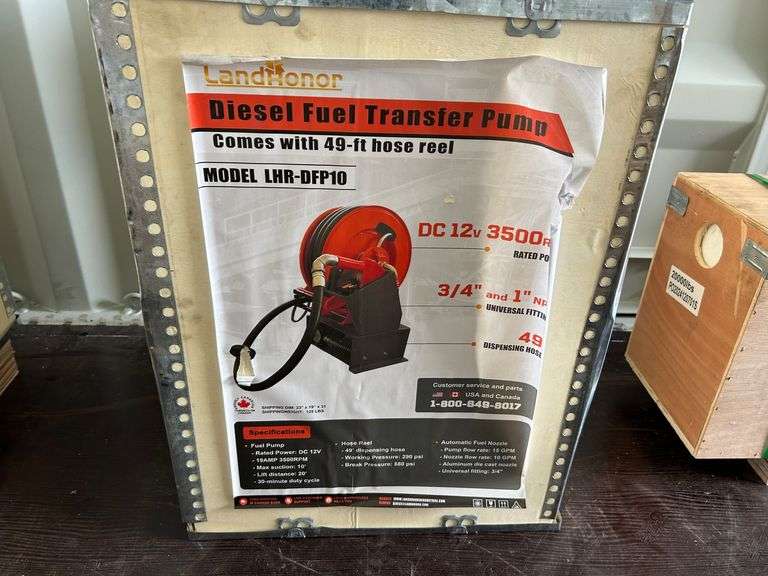2025 Landhonor LHR-DFP10 Unused Diesel Fuel Transfer Pump with 49ft Hose Reel image